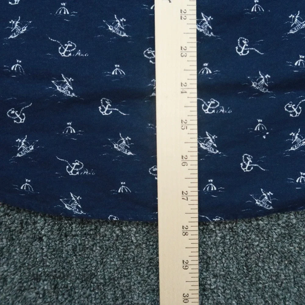 Polo Ralph Lauren Shirt Mens Medium Blue Classic Fit Sailing Anchor Short Sleeve